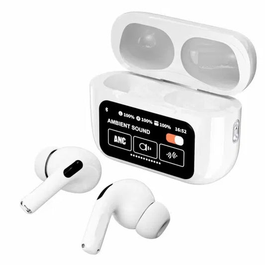 A9 LCD Display Wireless Earbuds – White