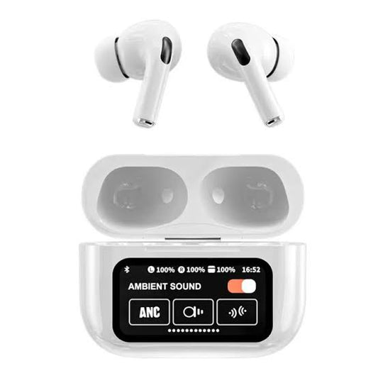 A9 LCD Display Wireless Earbuds – White
