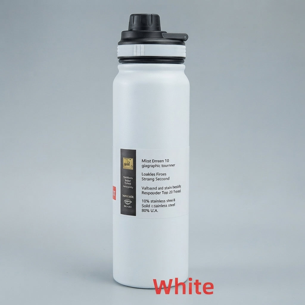 Stainless Steel Vacuum Water Bottle – 800ml Black