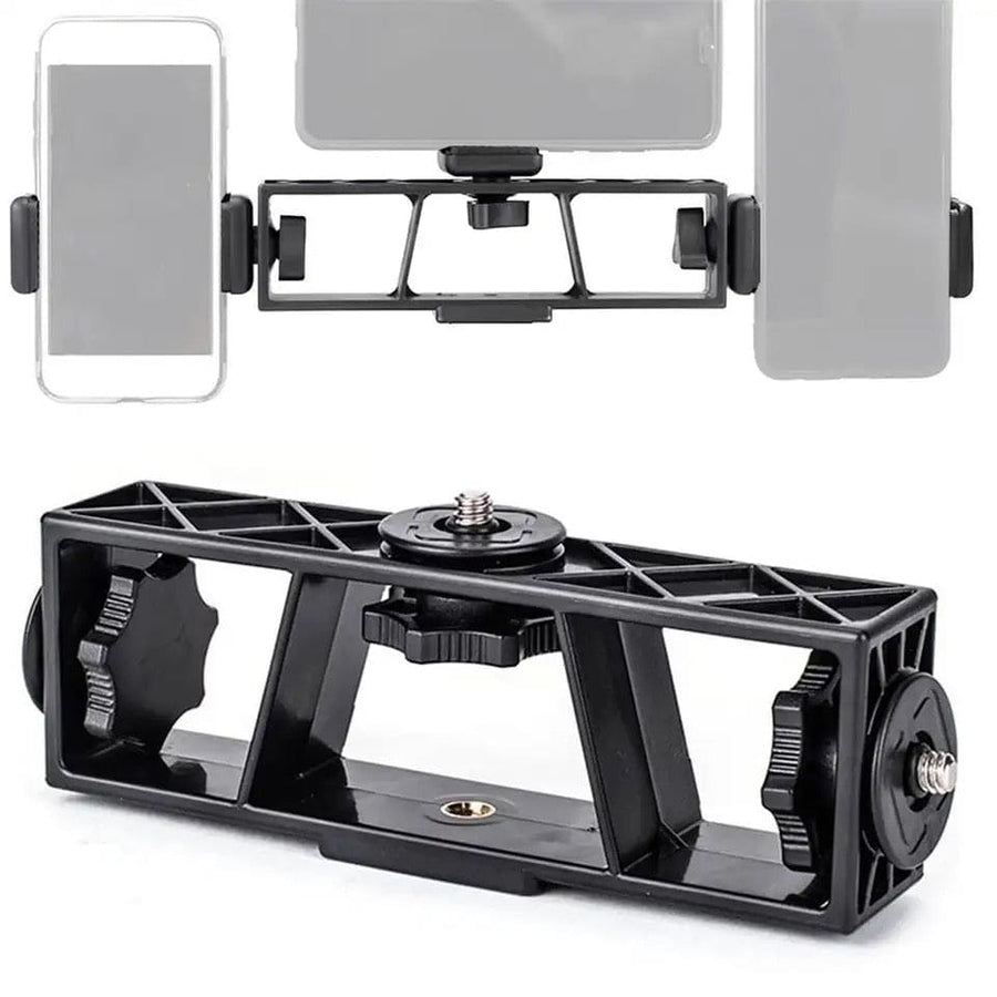 Multi-Position Ring Light with Dual Phone Clips