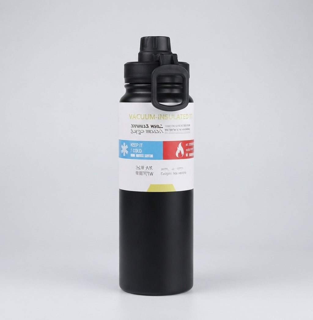 Stainless Steel Vacuum Water Bottle – 800ml Black