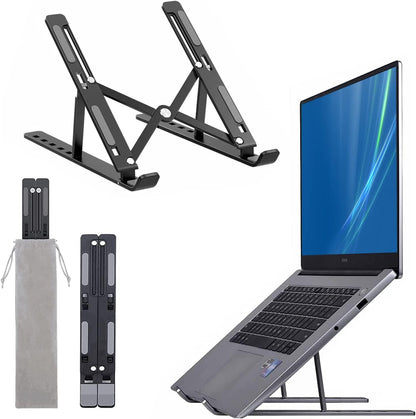 Portable Foldable Aluminium Laptop Stand – Black