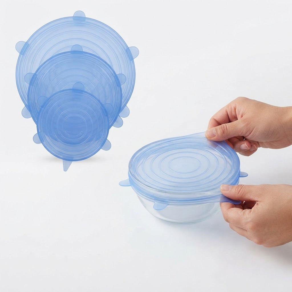 Reusable Silicone Food Covers – Set of 6
