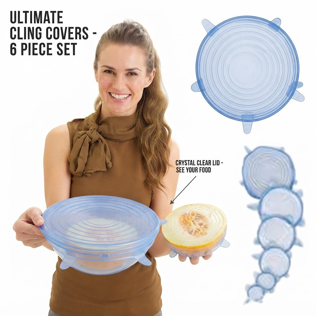 Reusable Silicone Food Covers – Set of 6