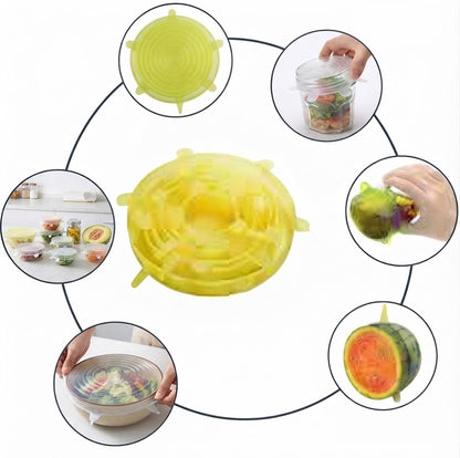 Reusable Silicone Food Covers – Set of 6