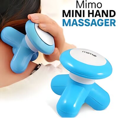 Mini Mimo Electric Body Massager with USB & Battery Power | Portable Handheld Muscle Pain Relief Machine with Free Head Massager (Random Color)