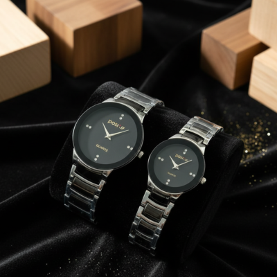 POSITIF Couple Watch Set – Elegant His & Her Matching Watches | Stylish Gift for Couples, Anniversary, Wedding & Valentine (Random Color)