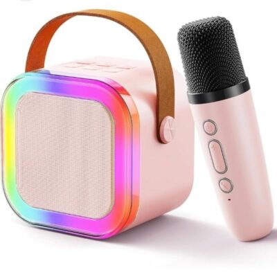 K12 Portable Bluetooth Speaker with Wireless Karaoke Mic – Mini Handheld Microphone Speaker for Singing, Party & Car | 2.5 Hours Battery