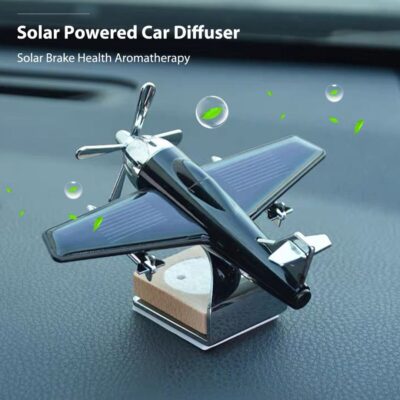 Solar Airplane Car Perfume Diffuser – Rotating Aircraft Aromatherapy Air Freshener for Car Dashboard | Stylish Decorative Fragrance Diffuser (No Battery Required)