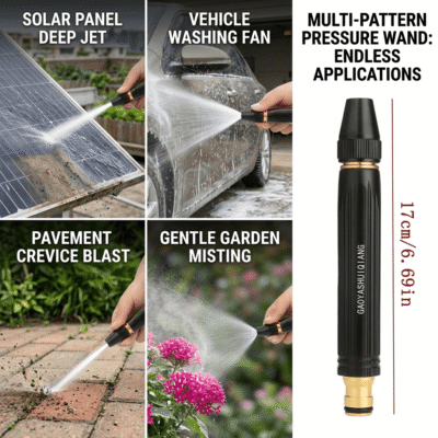 High Pressure Brass Water Spray Gun – Adjustable Metal Nozzle for Garden Hose Cleaning & Car Wash Multi-Pattern Sprayer