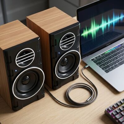 FT-2031 Subwoofer Pair Speakers – Premium Bass USB Powered Mini Speakers for Laptop, Mobile & Computer | Set of 2