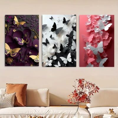 Set of 3 Premium Wall Art Photo Tiles – Modern HD MDF Wooden Wall Decor Frames for Home, Office & Bedroom (8x11 Inches)