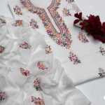 GTM Lawn 3PC Handmade Pakka Gota Work Dress - Lawn Shirt with Plain Trouser & Chiffon Dupatta - Articel 02