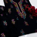 GTM Lawn 3PC Handmade Pakka Gota Work Dress - Lawn Shirt with Plain Trouser & Chiffon Dupatta - Article 07