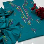 GTM Lawn 3PC Handmade Pakka Gota Work Dress - Lawn Shirt with Plain Trouser & Chiffon Dupatta - Article 09