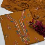 GTM Lawn 3PC Handmade Pakka Gota Work Dress - Lawn Shirt with Plain Trouser & Chiffon Dupatta - Article 10