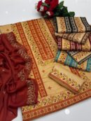 Embroidered Lawn Suit for Women - Computer Embroidery Shirt, Lawn Trouser & Chiffon Dupatta