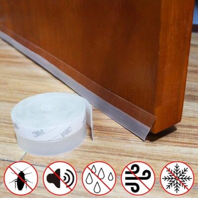 Self-Adhesive Silicone Sealing Tape 1M | Waterproof Door & Window Gap Sealer Strip | Soundproof, Dustproof & Insect-Proof Weather Seal