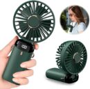 Digital Display Portable Mini Fan – 5 In 1 USB-C Rechargeable Handheld Cooling Fan with LED Display, Phone Holder & Adjustable Wind Speed
