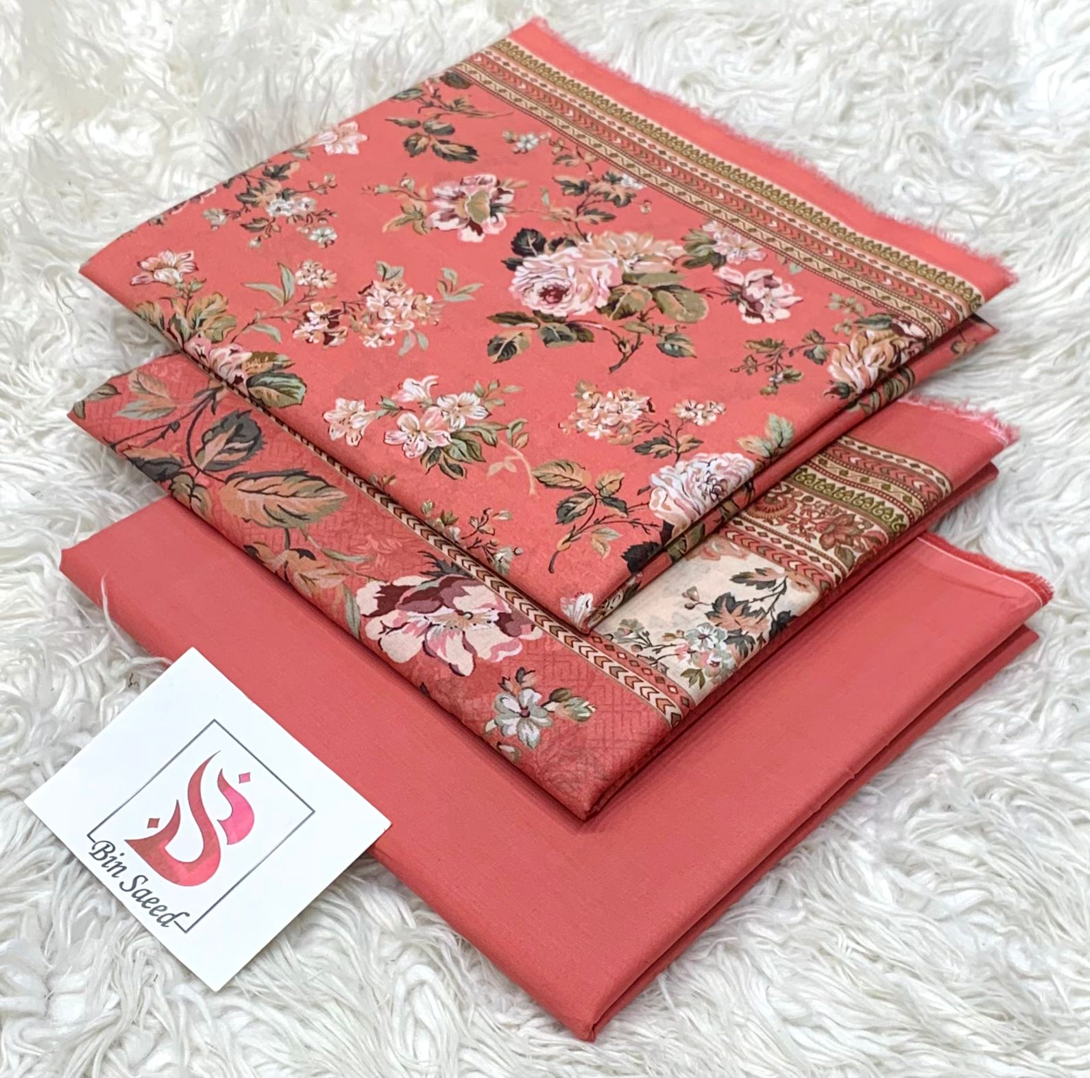 Bin Saeed 100% Original Printed Lawn 3PC Suit Article 10