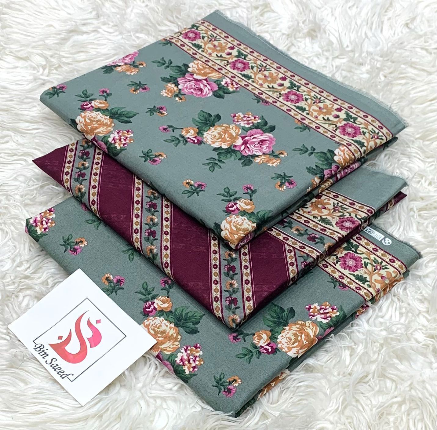 Bin Saeed 100% Original Printed Lawn 3PC Suit Article 11