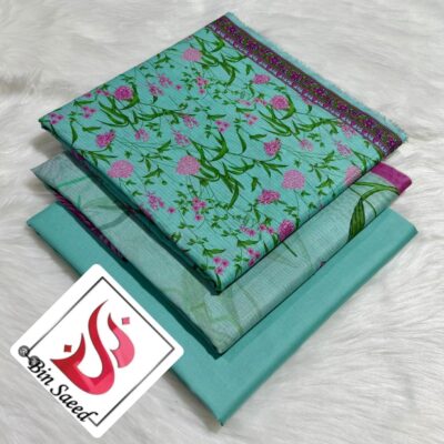 Bin Saeed 100% Original Printed Lawn 3PC Suit Article 37