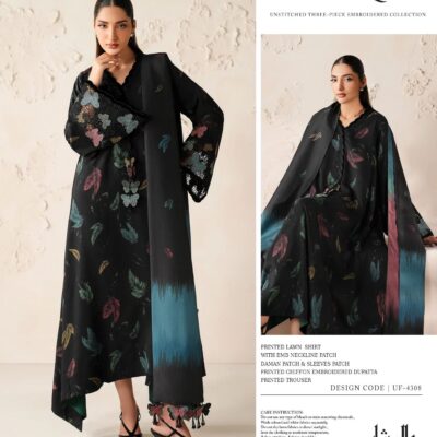 Baroque Lawn Collection – Embroidered 3 Piece Suit