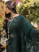 Bin Ilyas Luxury Lawn Embroidered Suit with Organza Dupatta