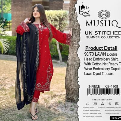 Mushq 4108 Airjet Lawn Embroidered Suit – Summer Collection