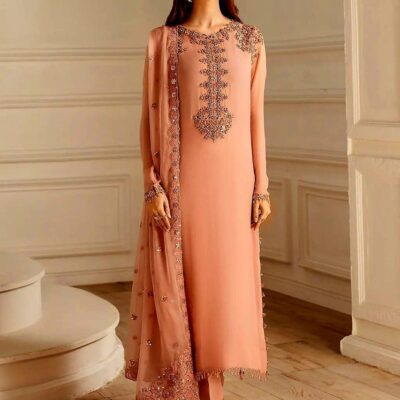 Iznik 3-514 Luxury Formals Chiffon Cotton Embroidered Suit