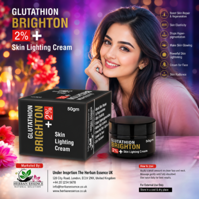 Glutathione Brighton 2% Skin Cream – Advanced Skin Brightening & Hydrating Cream | 50g Face Moisturizer for Radiant-Looking Skin